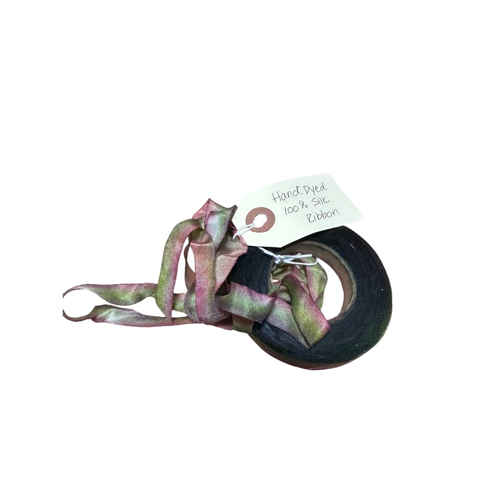 Pierre Lafond Monet Hand Dyed 100% Silk Ribbon Green Pink Purple Variegated